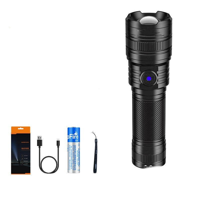 Aluminum Alloy Rechargeable Flashlight with Telescopic Focusing and 420 Lumens - Teleplus telescopic focusing aluminum