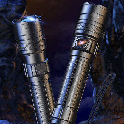 Aluminum Alloy Rechargeable Flashlight with Telescopic Focusing and 420 Lumens - Teleplus telescopic focusing aluminum