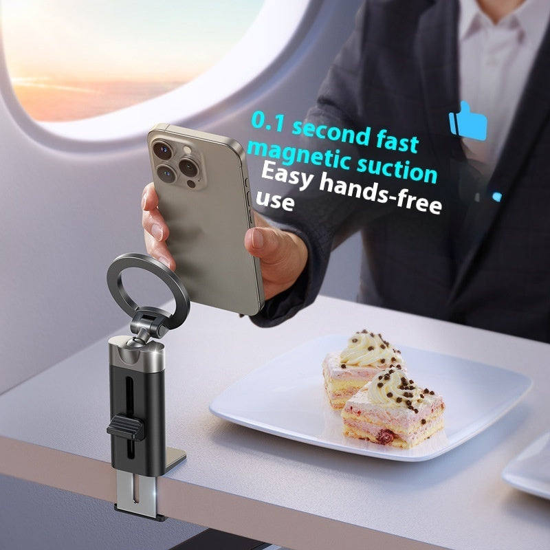 Aluminum Alloy Rotating Folding Travel Stand with Magnetic Bracket - aluminum alloy rotating folding small portable