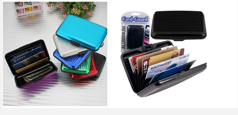 Aluminum Alloy Storage Box with Stripes for Home Organization in the United States - Card Bag Stylish Money Management