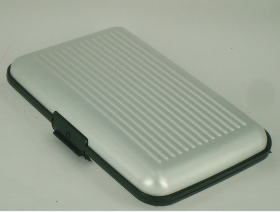 Aluminum Alloy Storage Box with Stripes for Home Organization in the United States - Card Bag Stylish Money Management