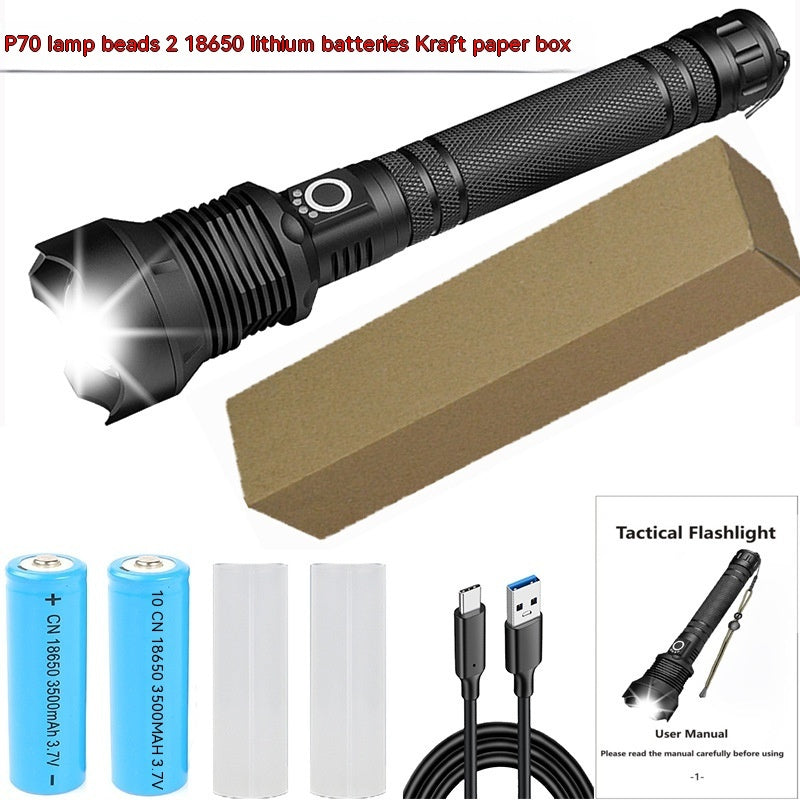 Aluminum Alloy Telescopic Flashlight with XHP70.2 USB Charging and Zoom - Teleplus aluminum alloy telescopic zoom usb