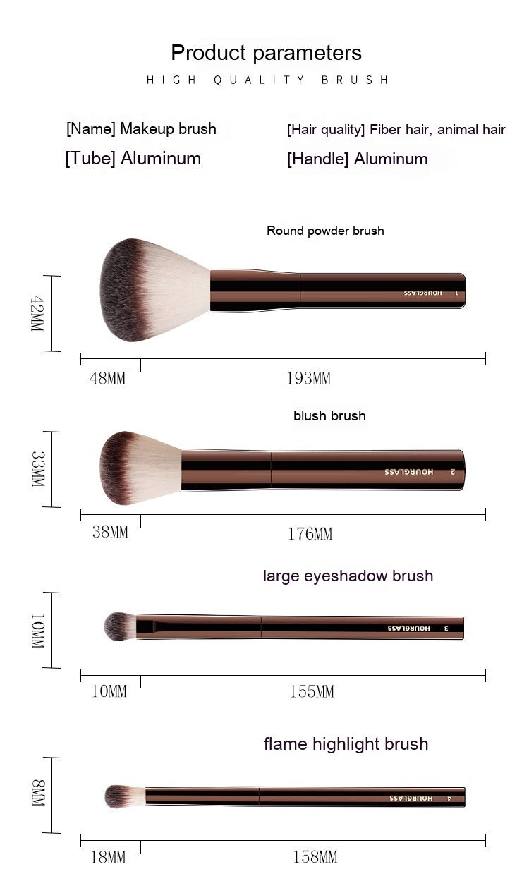 Aluminum Handle Powder Foundation Brush with Artificial Fiber for Makeup - powder foundation brush makeup eye shadow