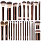 Aluminum Handle Powder Foundation Brush with Artificial Fiber for Makeup - powder foundation brush makeup eye shadow