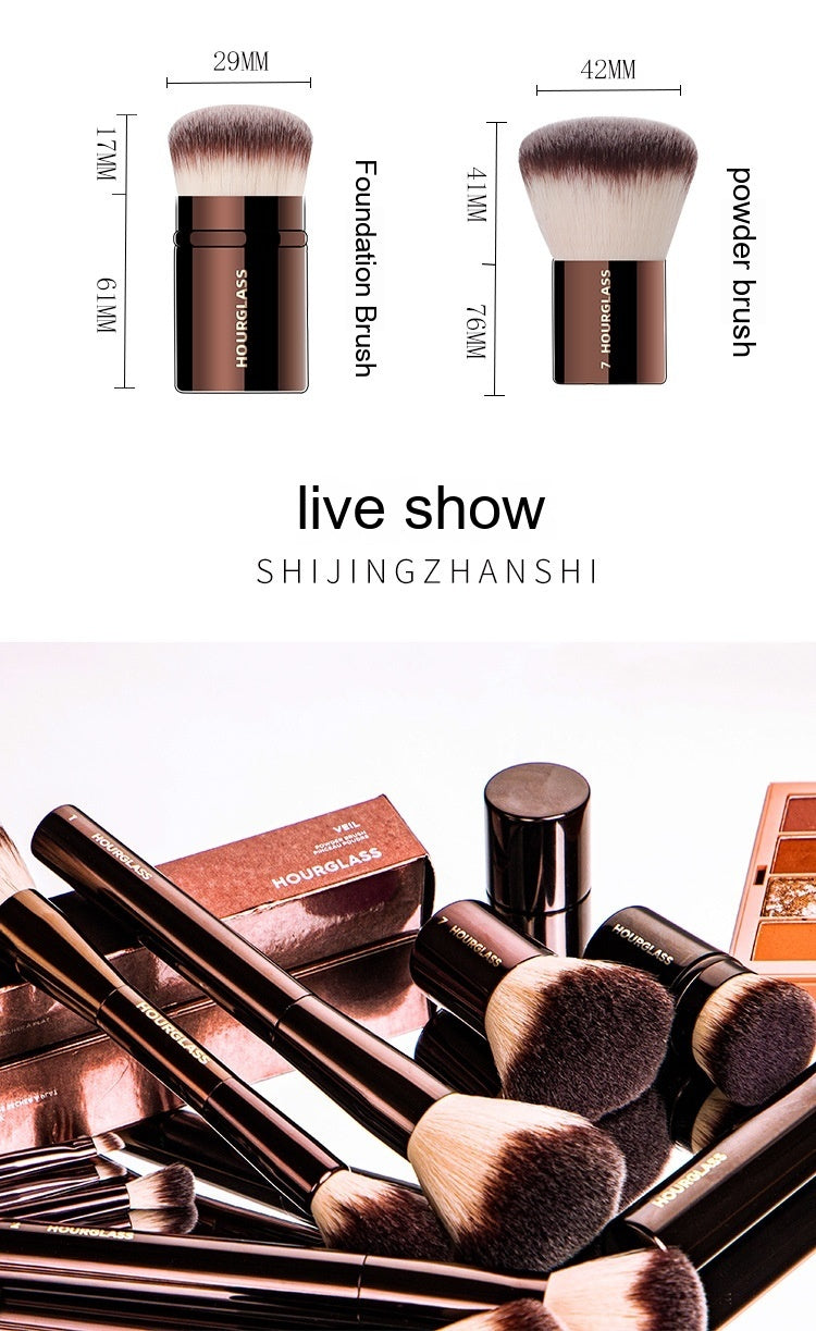 Aluminum Handle Powder Foundation Brush with Artificial Fiber for Makeup - powder foundation brush makeup eye shadow