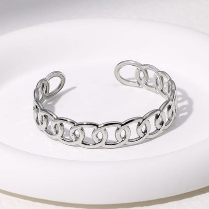 American Fashion Stainless Steel Gold-Plated Chain Bracelet - Teleplus Gold american fashion stainless steel