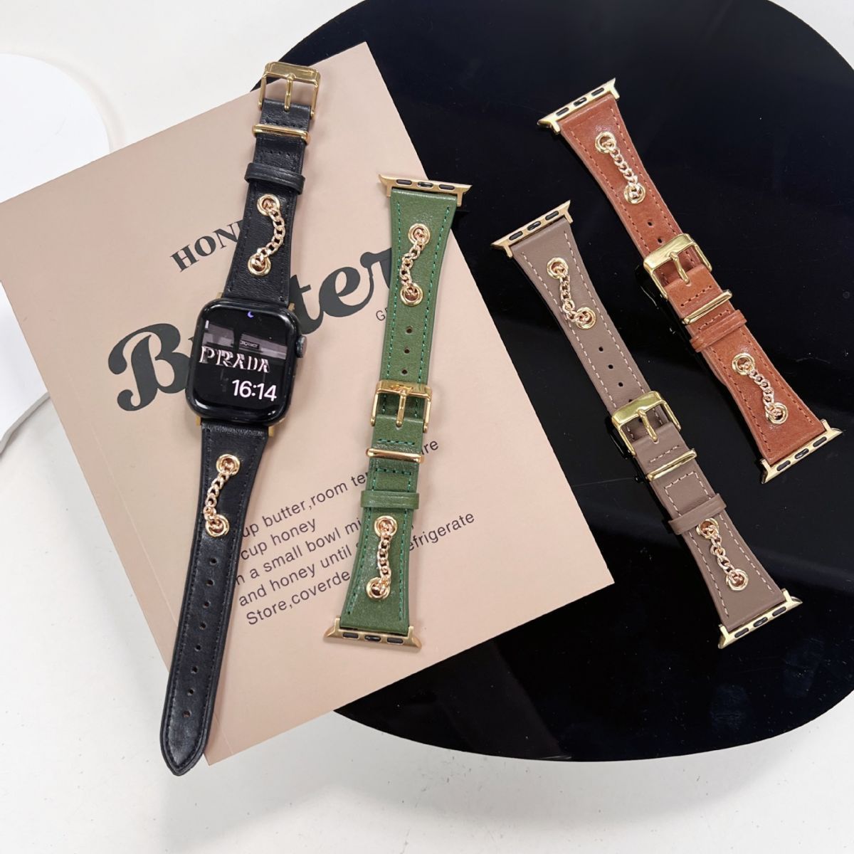 Clinch Metal Chain for Leather Watch Straps American Retro Style - Strap clinch metal chain leather watch strap