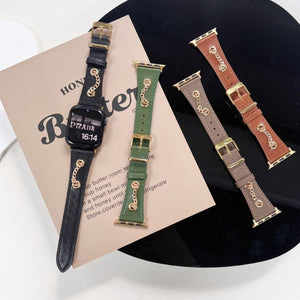 Clinch Metal Chain for Leather Watch Straps American Retro Style - Strap clinch metal chain leather watch strap