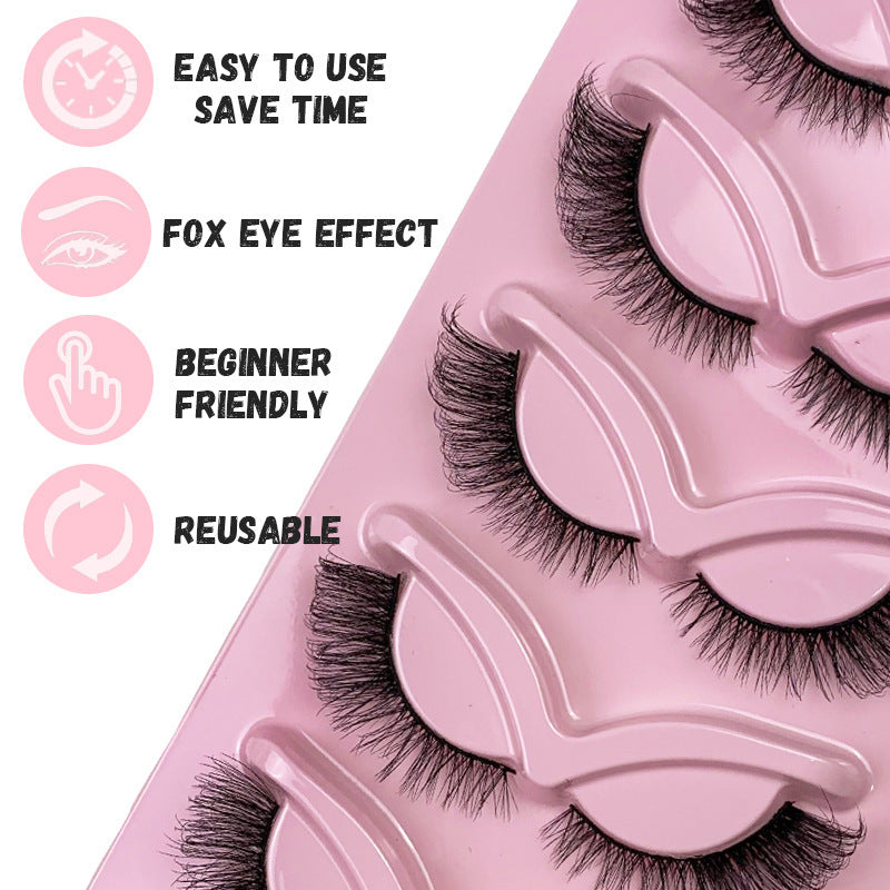 American Style Fox Fly False Eyelashes for Elegant Look 17.5cm x 9.5cm - Teleplus american style fox fly false eyelashes