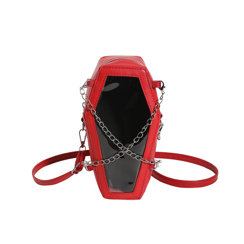 American Style PVC Chain Shoulder Bag with Mirror and Multi-Color Options - Teleplus american style pvc chain shoulder