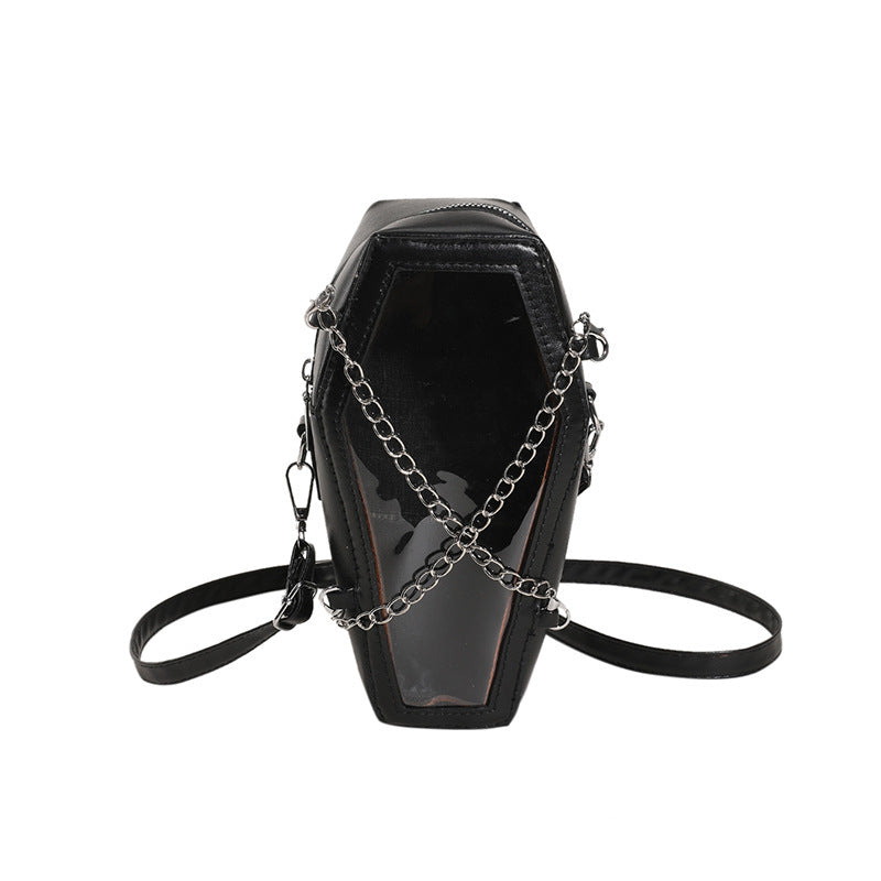 American Style PVC Chain Shoulder Bag with Mirror and Multi-Color Options - Teleplus american style pvc chain shoulder