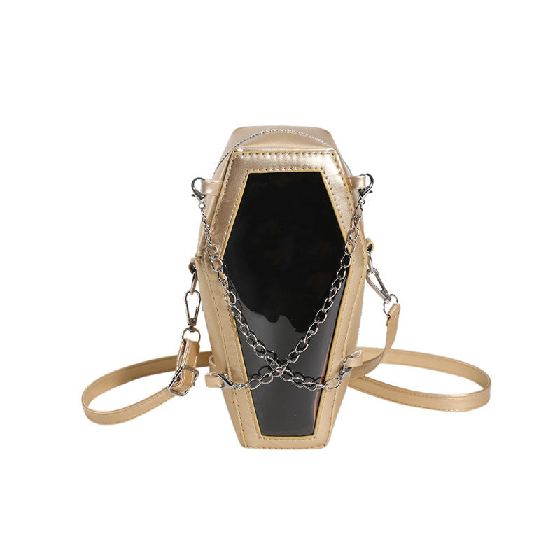 American Style PVC Chain Shoulder Bag with Mirror and Multi-Color Options - Teleplus american style pvc chain shoulder