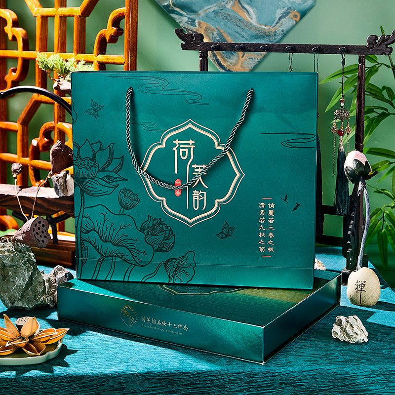 Ancient Style Carved Beauty Set Ten with Gift Bag for Universal Skin - Teleplus ancient style carved beauty set ten