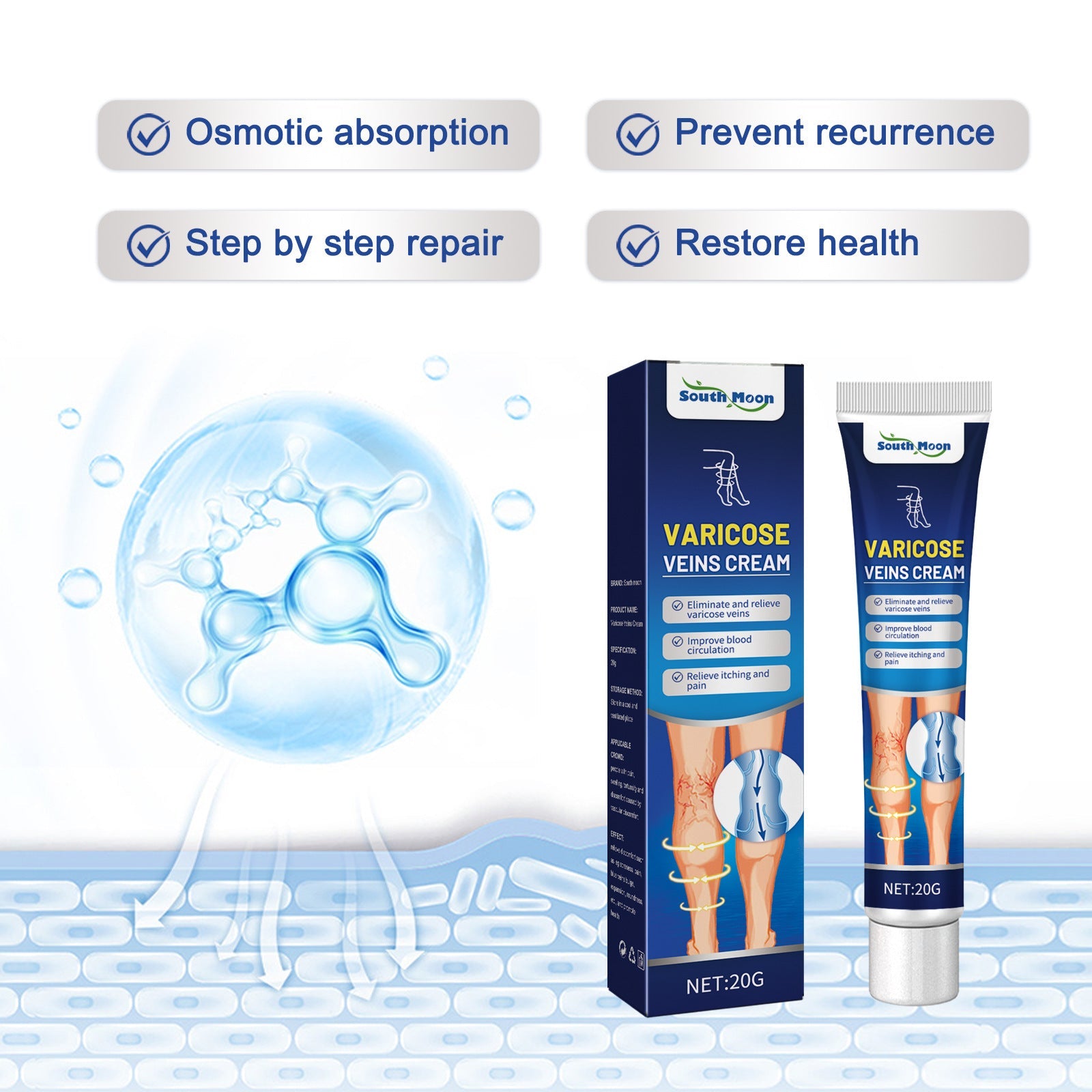 Angelica Sinensis and Ginger Repair Cream for Vein Massage Bulge Relief - Teleplus Zhang zhang cream repair bulge