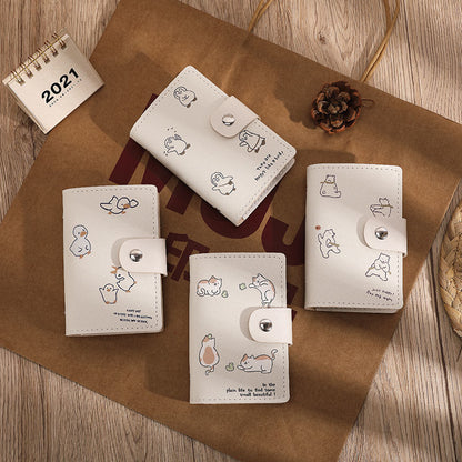 Animal Leather Card Holder with Multiple Slots and Large Capacity - Small for All Cards small multiple card slots large