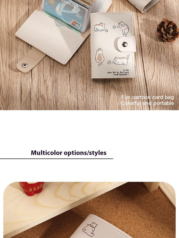 Animal Leather Card Holder with Multiple Slots and Large Capacity - Small for All Cards small multiple card slots large