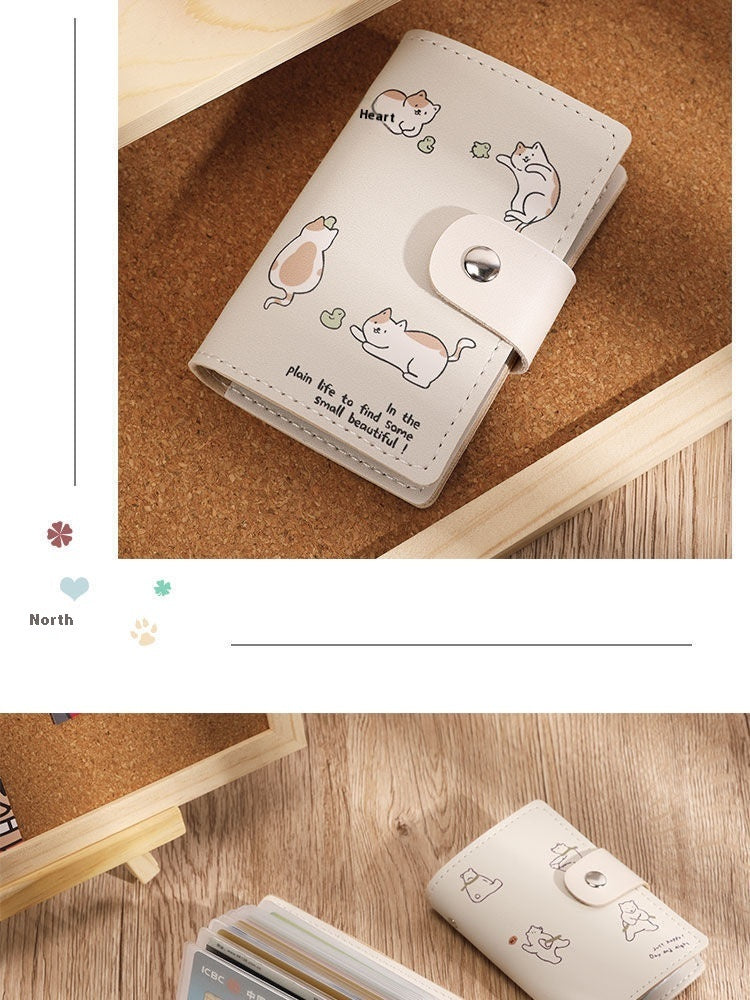 Animal Leather Card Holder with Multiple Slots and Large Capacity - Small for All Cards small multiple card slots large