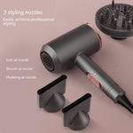 Anion Hair Dryer with Multiple Nozzles Brushed Motor and Temperature Control - anion hair dryer