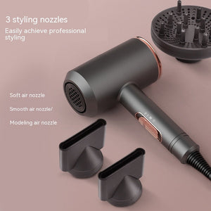 Anion Hair Dryer with Multiple Nozzles Brushed Motor and Temperature Control - anion hair dryer