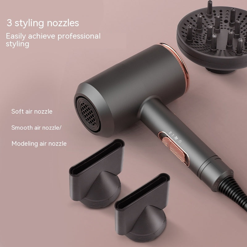 Anion Hair Dryer with Multiple Nozzles Brushed Motor and Temperature Control - anion hair dryer
