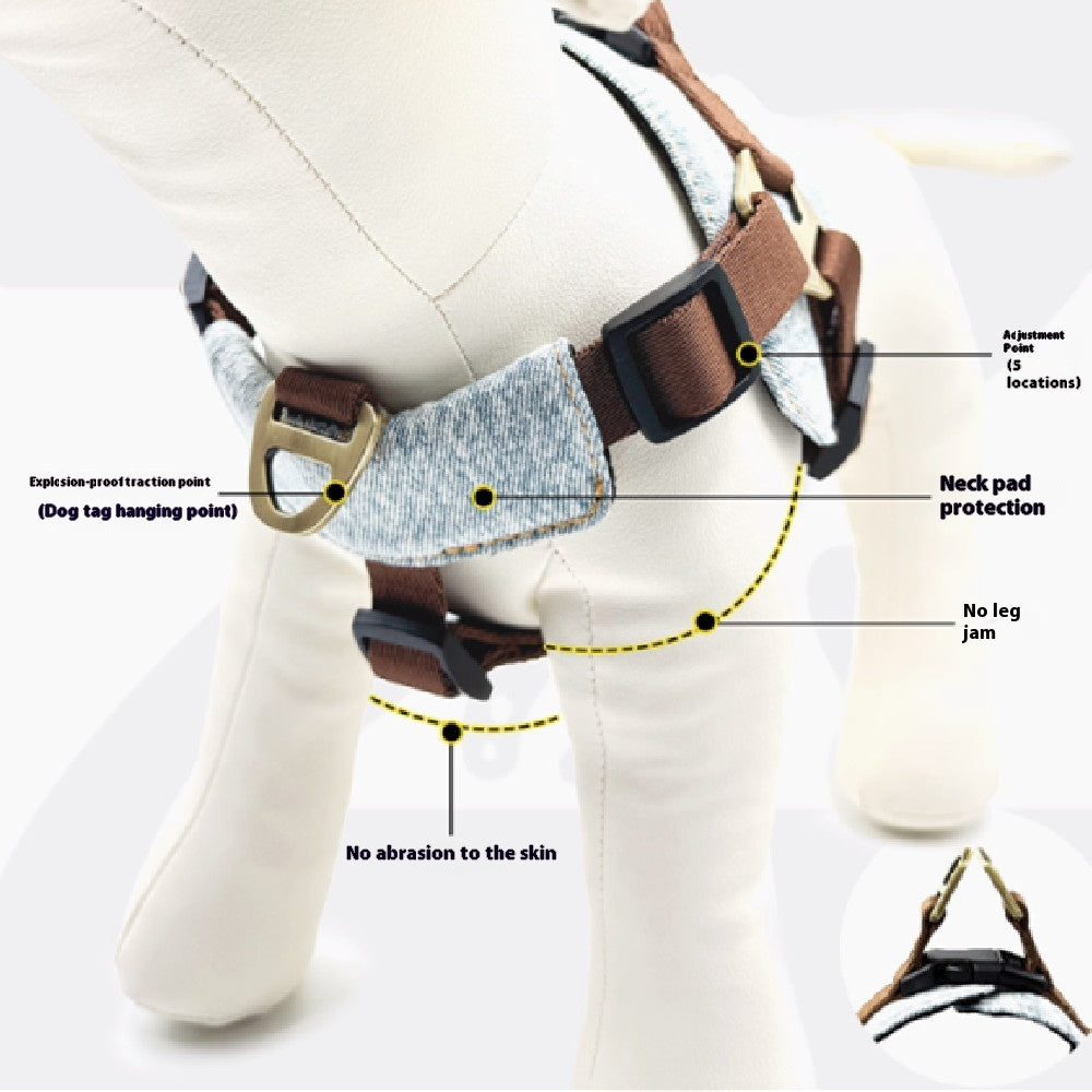 Anti Bite Dog Leash H03 Brown Nylon Cotton Polyester Strong Traction Rope - Teleplus h03 brown