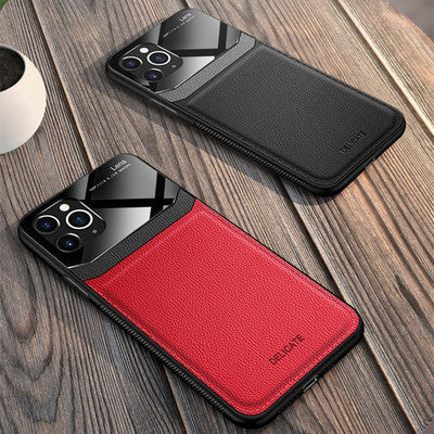 Leather Phone Case for Apple iPhone and Series with PC Material - Anti-Drop leather phone case