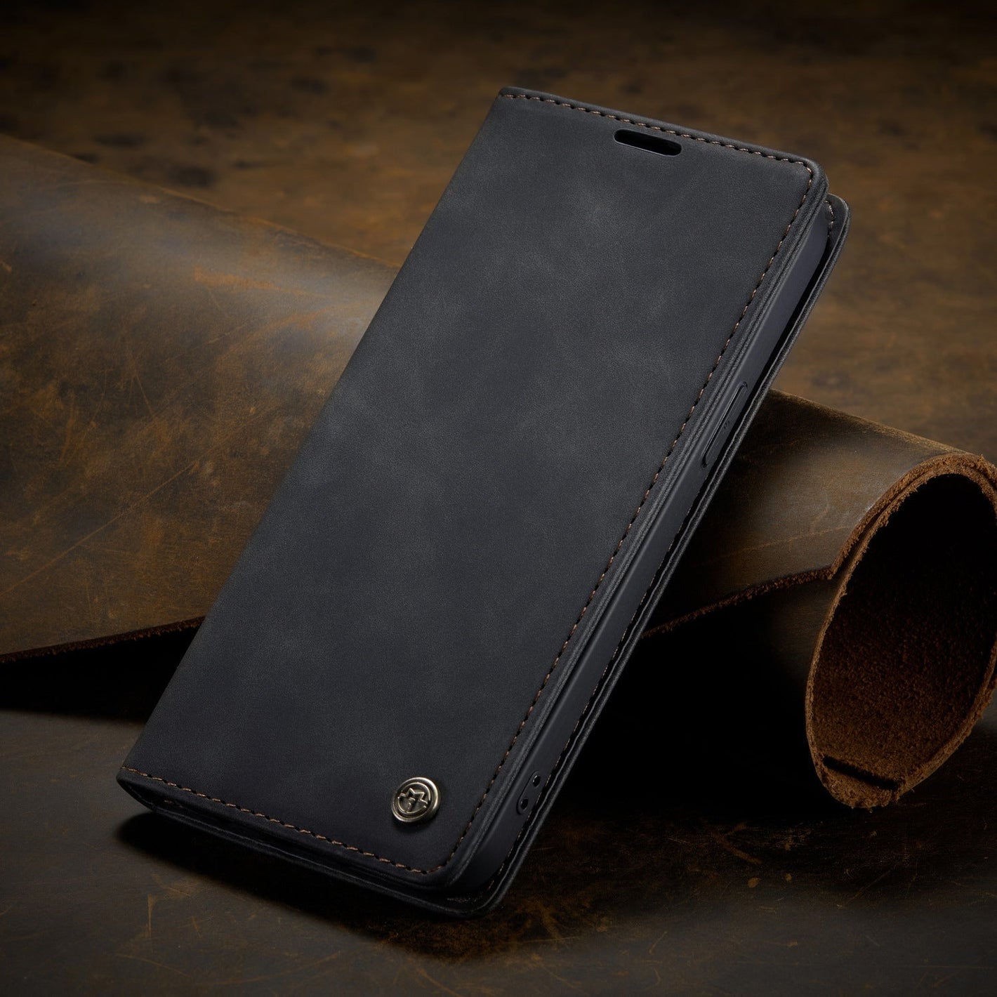 Retro Flip Card Phone Case for iPhone Soft Leather and TPU Bottom Shell - Anti-Drop Style phone case retro flip card