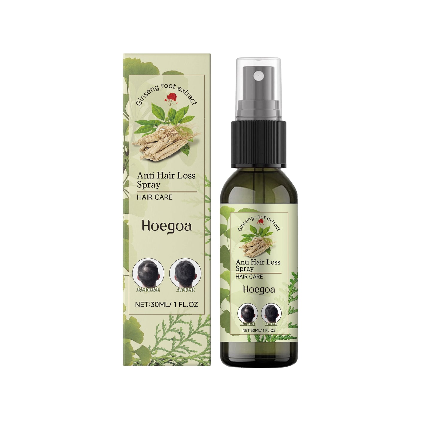 Anti Hair Loss Spray with Ginseng Root Extract and Natural Ingredients - Performance anti hair loss spray