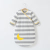 Anti-jump Thickening Of Baby Sleeping Bag In Autumn And Winter - Grey striped moon thickened