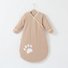 Anti-jump Thickening Of Baby Sleeping Bag In Autumn And Winter - Khaki Palm Print Thickened