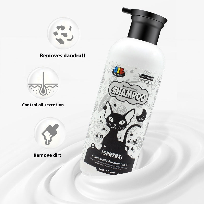 Anti-Mite Cat Shower Gel 500ml for Ragdoll Persian Siamese Sphynx Shorthair - shower gel