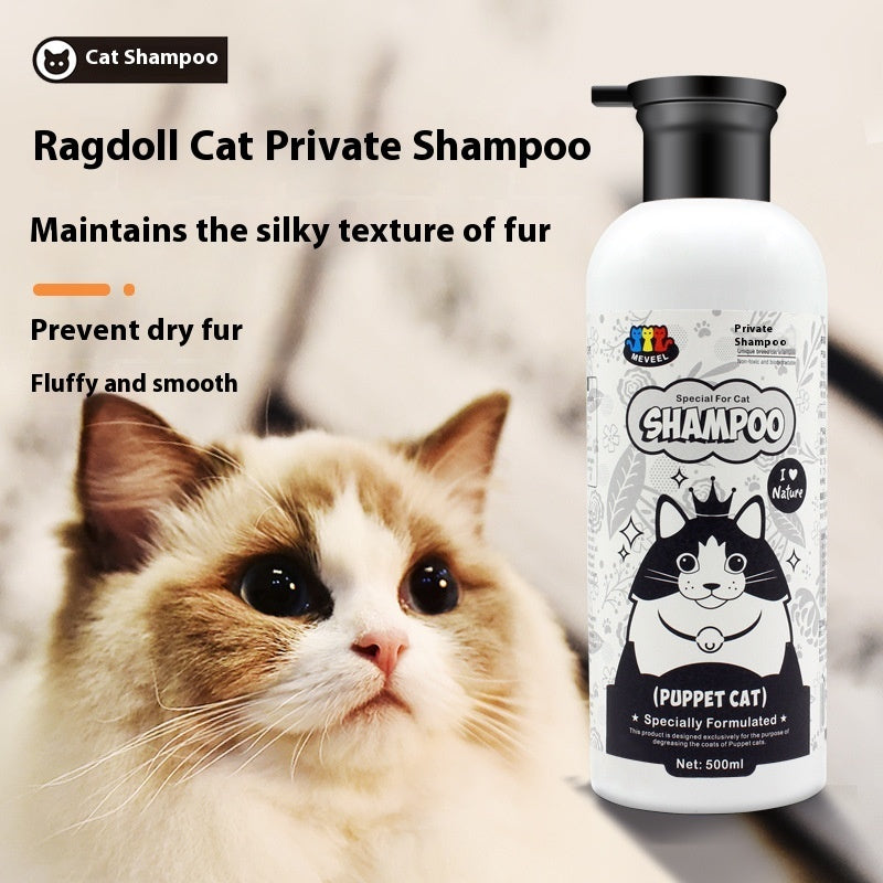 Anti-Mite Cat Shower Gel 500ml for Ragdoll Persian Siamese Sphynx Shorthair - shower gel