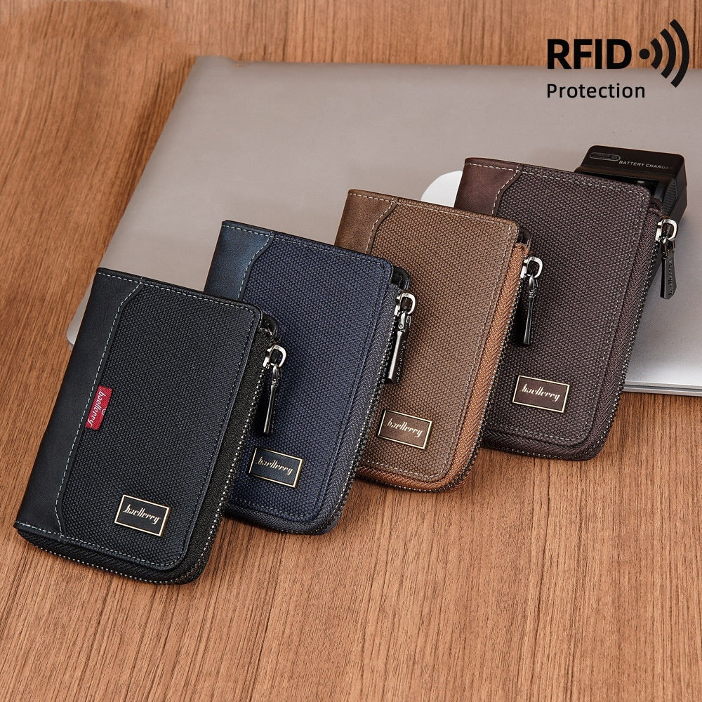 Anti-Theft RFID Blocking Card Wallet in Black Blue Dark Brown - Teleplus teleplus rfid blocking card wallet