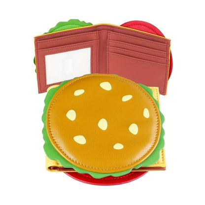 Anti-Theft Swiping PU Leather Wallet with Hamburger Design - Teleplus
