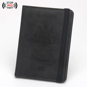 Antimagnetic Passport Case for Australia in Black Pink Gray with CHF Support - Stay Magnetic Free united states chf