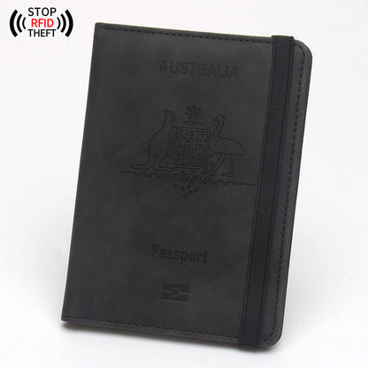 Antimagnetic Passport Case for Australia in Black Pink Gray with CHF Support - Stay Magnetic Free united states chf
