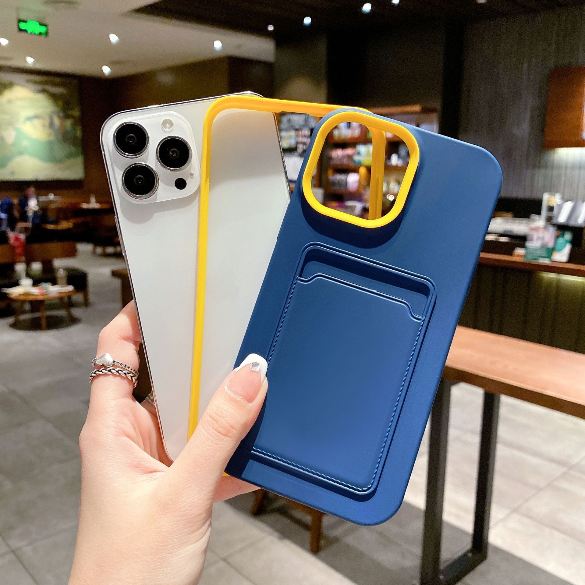 Antique White Leather Card Holder with Liquid Skin Feeling and Protective Sleeve - Teleplus card holder liquid skin