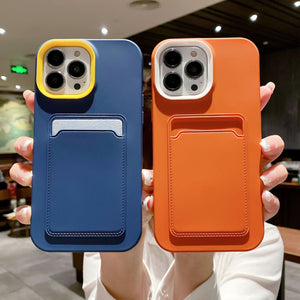 Antique White Leather Card Holder with Liquid Skin Feeling and Protective Sleeve - Teleplus card holder liquid skin