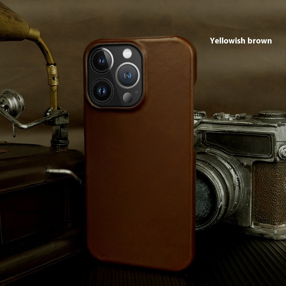 Apple 15 Mobile Phone Leather Case Anti-Fall Genuine Protective Cover - Teleplus mobile phone