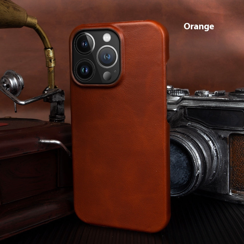 Apple 15 Mobile Phone Leather Case Anti-Fall Genuine Protective Cover - Teleplus mobile phone