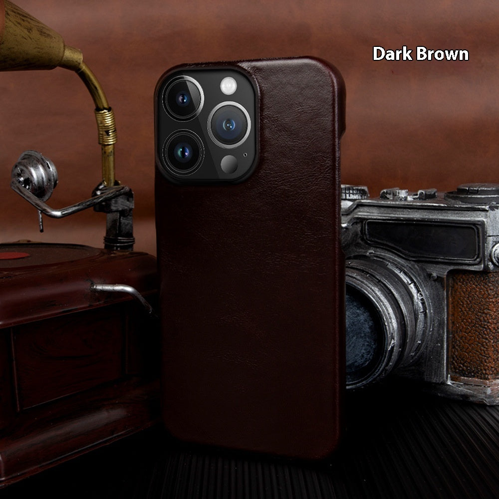 Apple 15 Mobile Phone Leather Case Anti-Fall Genuine Protective Cover - Teleplus mobile phone