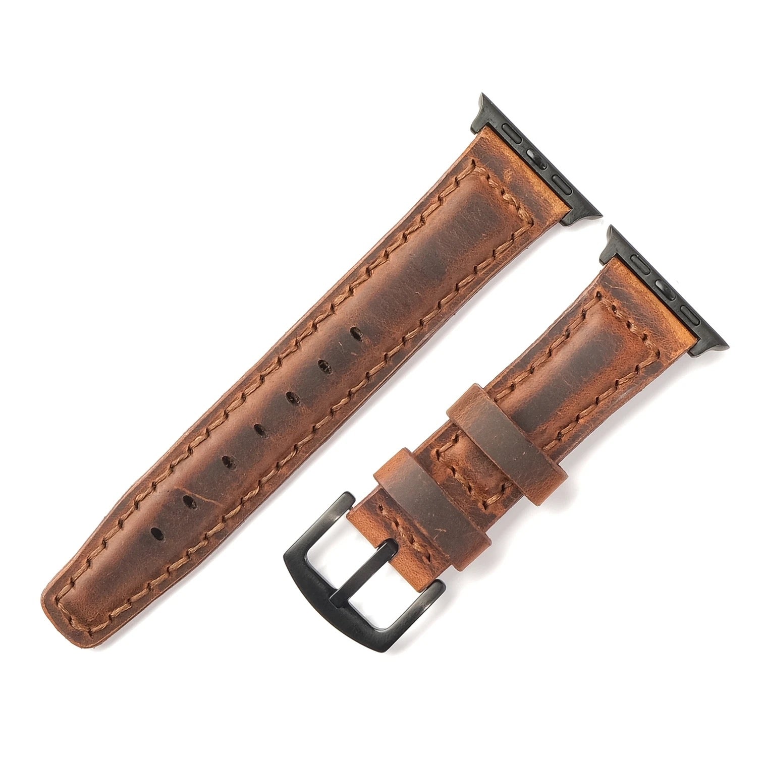 Apple Watch 9 41 MM Handmade Leather Band Strap Brown - Sleek Sophistication Apple Watch 9 41MM Handmade Brown Leather