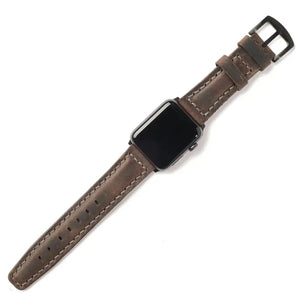 Dark Brown Handmade Leather Band Strap for Apple Watch 9 41 mm - Style leather band strap apple watch dark brown