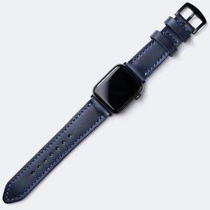 Apple Watch 9 Leather Band Strap Handmade Blue Compatible with - in for Style leather band strap apple watch