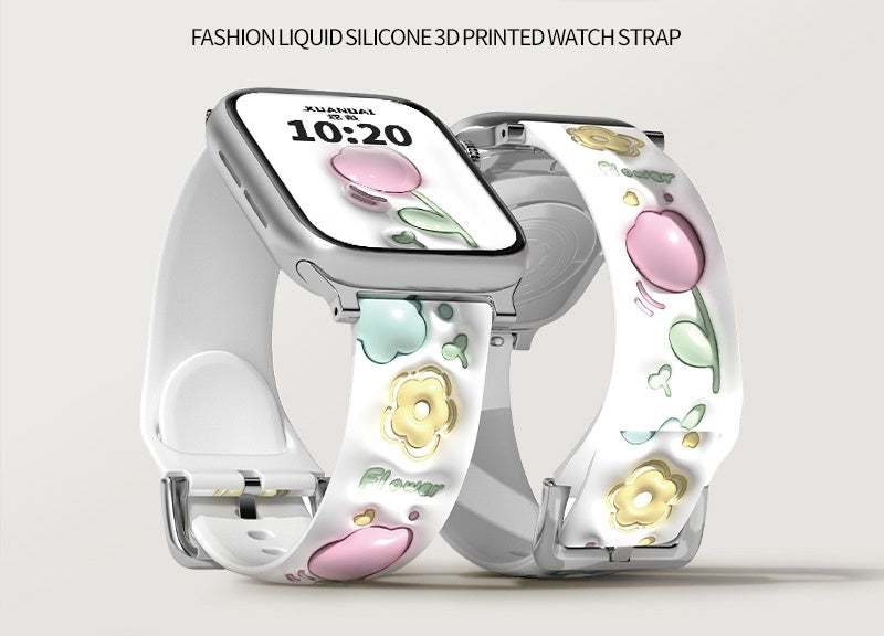 Apple Watch Smart Silicone Print Strap Collection for Sports and Style - Teleplus apple watch smart sports silicon