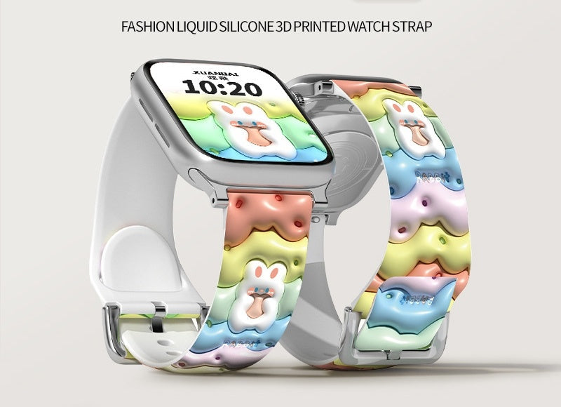 Apple Watch Smart Silicone Print Strap Collection for Sports and Style - Teleplus apple watch smart sports silicon