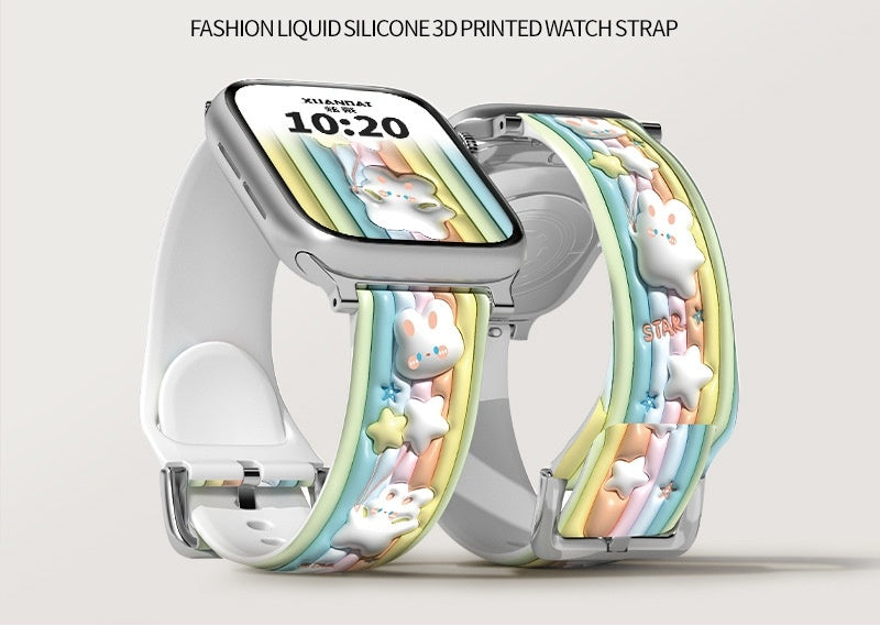 Apple Watch Smart Silicone Print Strap Collection for Sports and Style - Teleplus apple watch smart sports silicon