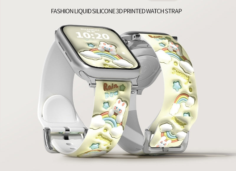 Apple Watch Smart Silicone Print Strap Collection for Sports and Style - Teleplus apple watch smart sports silicon