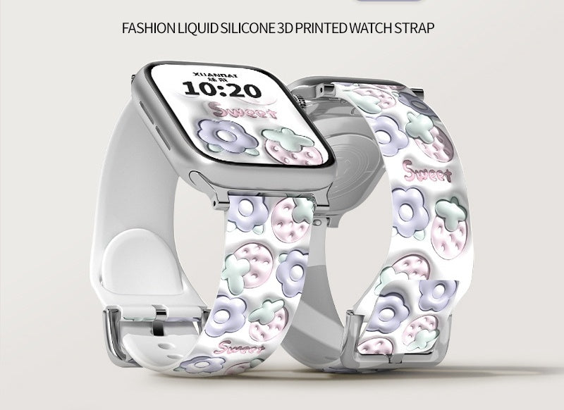 Apple Watch Smart Silicone Print Strap Collection for Sports and Style - Teleplus apple watch smart sports silicon