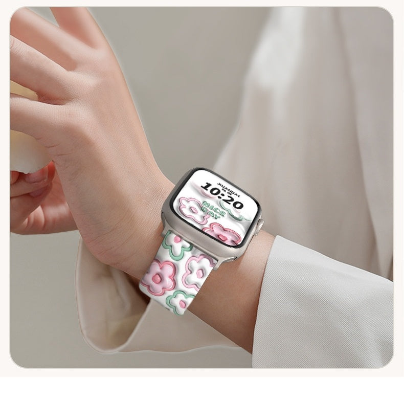 Apple Watch Smart Silicone Print Strap Collection for Sports and Style - Teleplus apple watch smart sports silicon